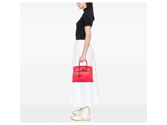 Hermès Red Clemence Birkin Retourne 30 Rosso - vista 5