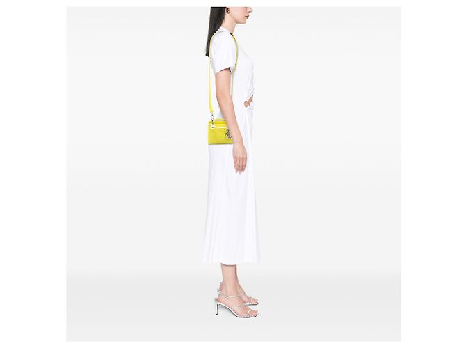 Dior Yellow Micro Lambskin Cannage Lady Dior Giallo - vista 6
