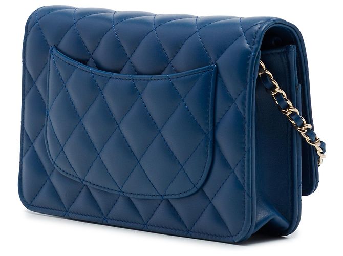 Portafoglio Chanel Blue CC Quilted Lambskin Wallet On Chain Blu scuro - vista 2