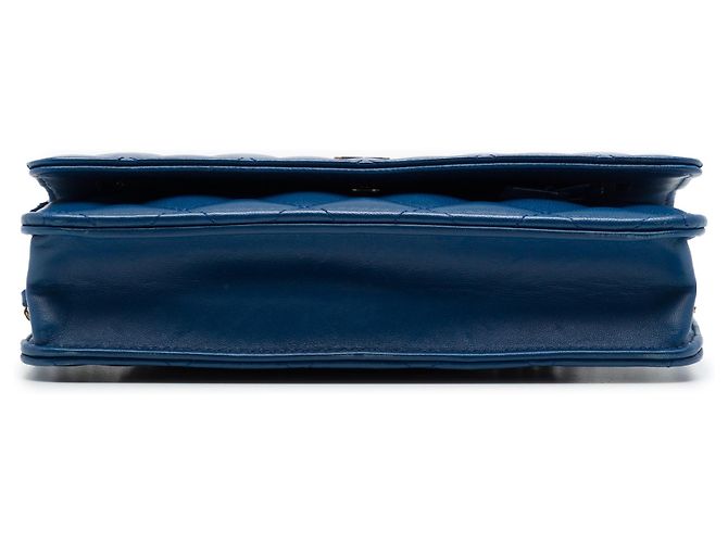 Portafoglio Chanel Blue CC Quilted Lambskin Wallet On Chain Blu scuro - vista 3