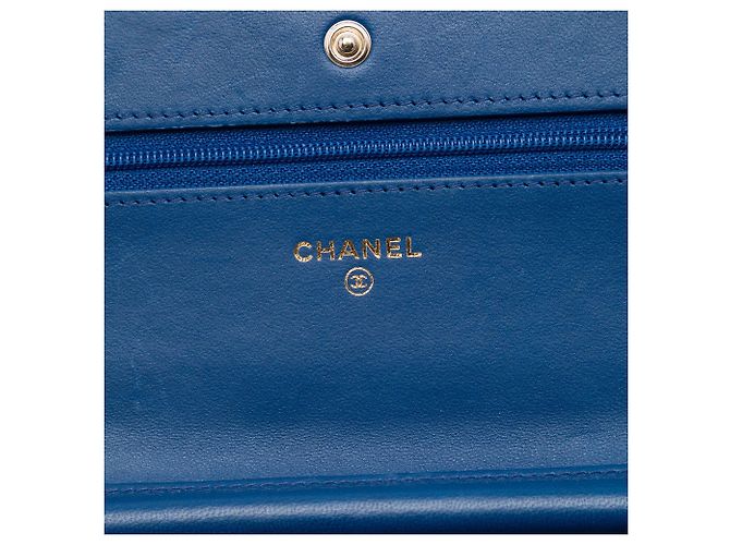 Portafoglio Chanel Blue CC Quilted Lambskin Wallet On Chain Blu scuro - vista 5