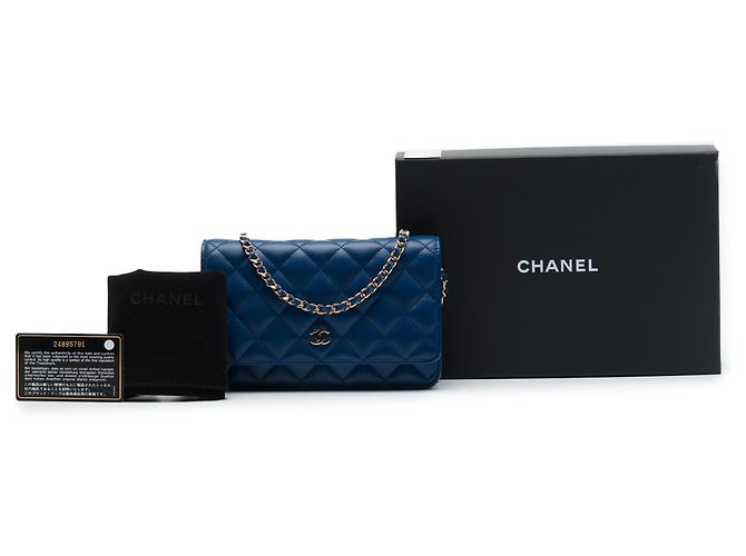 Portafoglio Chanel Blue CC Quilted Lambskin Wallet On Chain Blu scuro - vista 7