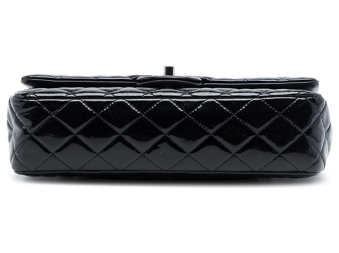 Chanel Black Medium Classic Patent Double Flap Nero - vista 3