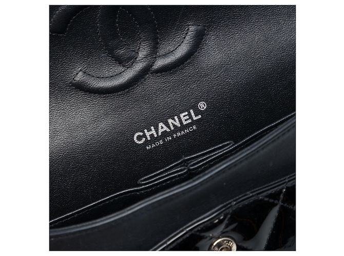 Chanel Black Medium Classic Patent Double Flap Nero - vista 5