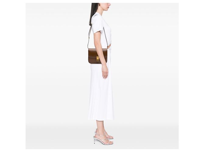 Céline Celine Brown Medium Calfskin Classic Box Marrone Marrone scuro - vista 6