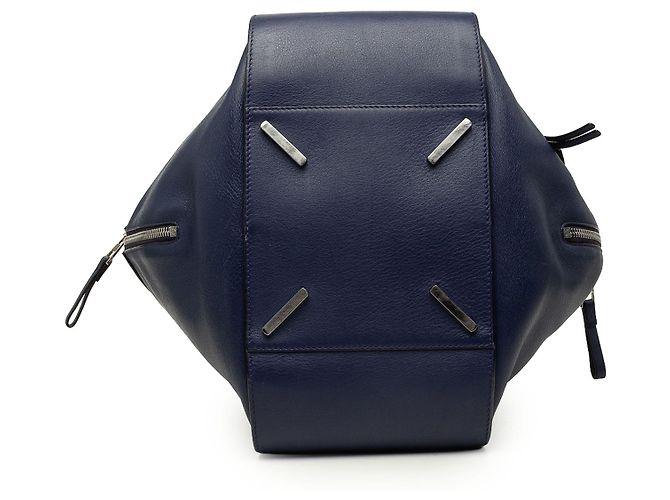 Borsa Hammock LOEWE Blue Medium in vitello grana morbida Blu navy - vista 3