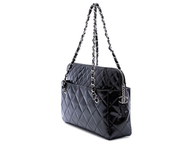 Chanel Black Large Quilted Patent In The Business Tote Nero - vista 2