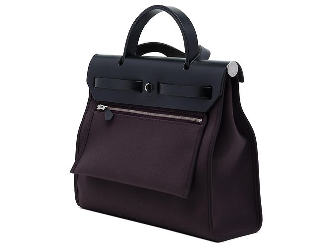 Hermès Purple Toile Herbag Zip 31 Porpora - vista 2