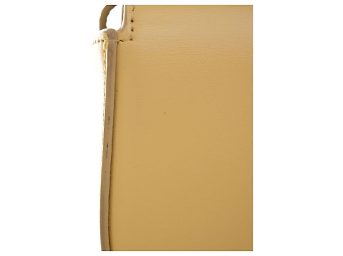 Céline Celine Mini Borsa a Tracolla Triomphe in Pelle di Vitello Lucida Gialla Giallo - vista 10