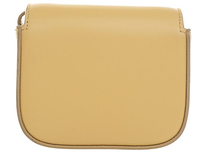 Céline Celine Mini Borsa a Tracolla Triomphe in Pelle di Vitello Lucida Gialla Giallo - vista 2