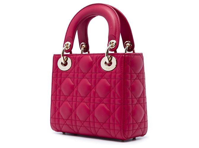 Dior Red Mini Lambskin Cannage Lady Dior Rosso - vista 2