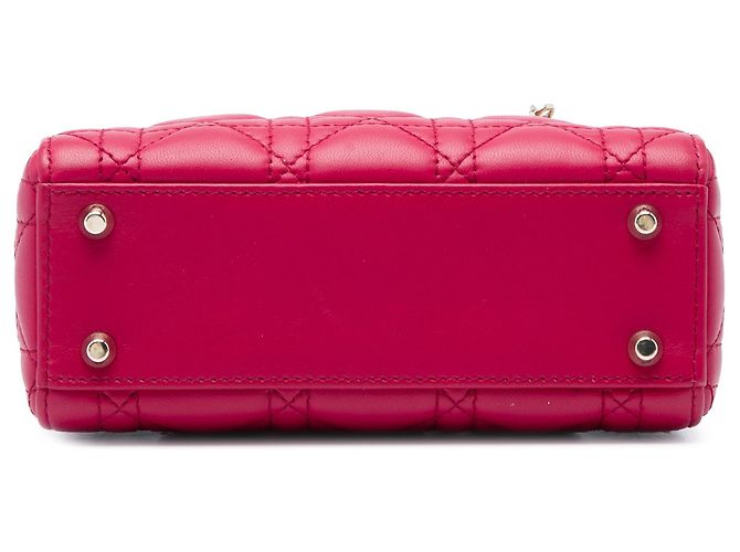 Dior Red Mini Lambskin Cannage Lady Dior Rosso - vista 3