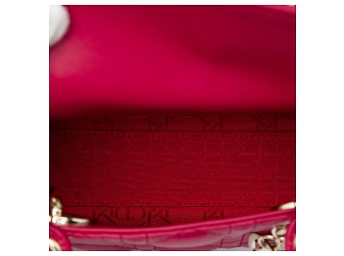 Dior Red Mini Lambskin Cannage Lady Dior Rosso - vista 4