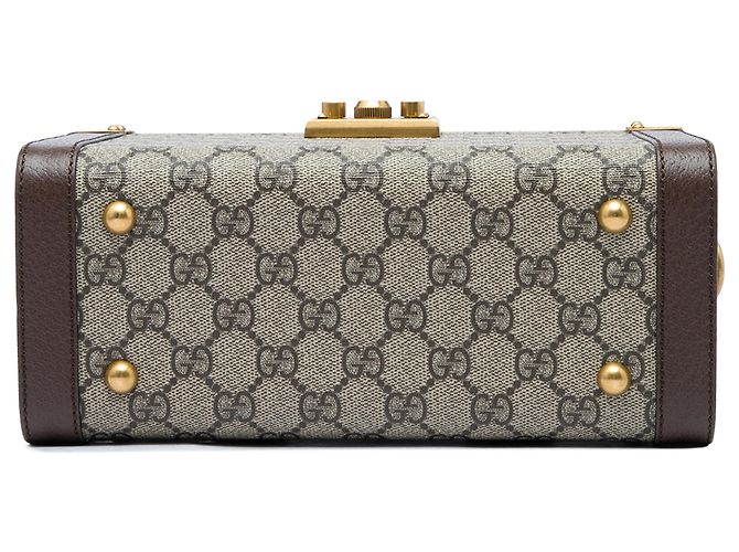 Trousse de beauté Gucci Beige GG Supreme Web Savoy avec poignée supérieure - vue 3