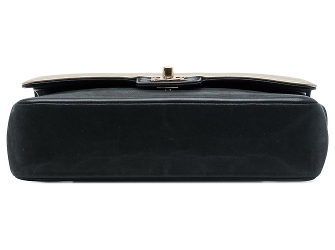 Chanel Gold Medium Classic Bicolor Caviar and Iridescent Calfskin Double Flap D'oro - vista 3