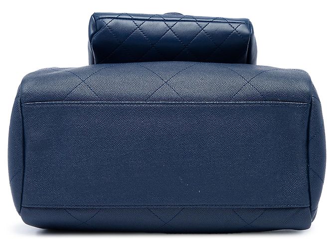 Borsa Bowling Chanel Blue Small Quilted Caviar and Lambskin In The Loop Blu navy - vista 3