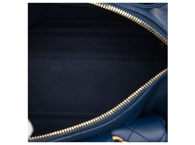 Borsa Bowling Chanel Blue Small Quilted Caviar and Lambskin In The Loop Blu navy - vista 4