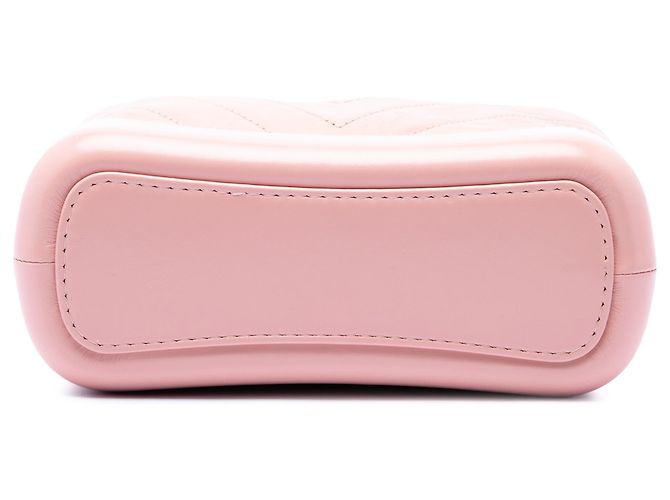 Chanel Gabrielle Hobo Small in pelle di vitello invecchiata chevron rosa - vista 3