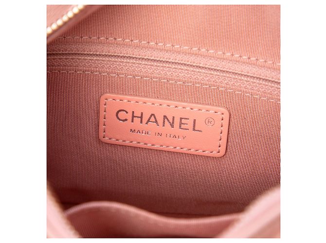 Chanel Gabrielle Hobo Small in pelle di vitello invecchiata chevron rosa - vista 5