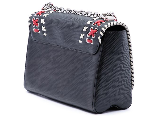 Louis Vuitton Black Epi Tricolor Embroidered Twist MM Negro - vista 2