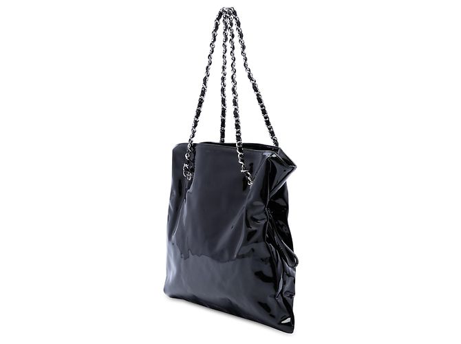 Borsa Chanel Bon Bon Large in vernice nera Nero - vista 2