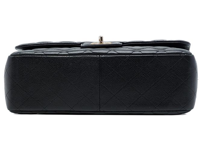 Chanel Black Jumbo Classic Caviar Double Flap Nero - vista 3