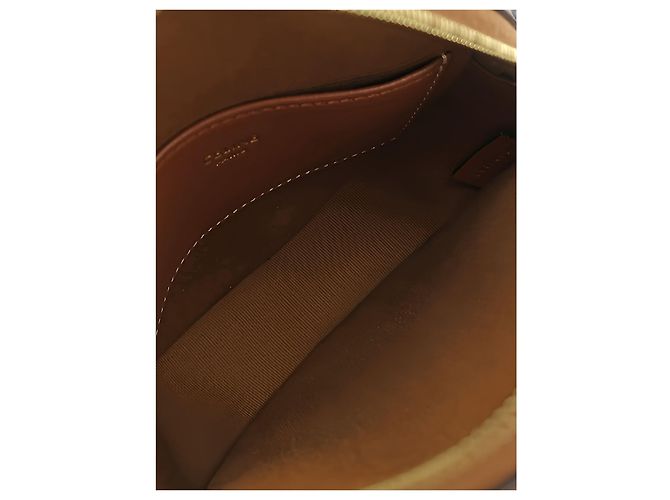 Céline Celine Triomphe runde Umhängetasche aus beschichtetem Canvas mit Stickerei, braun - Ansicht 4