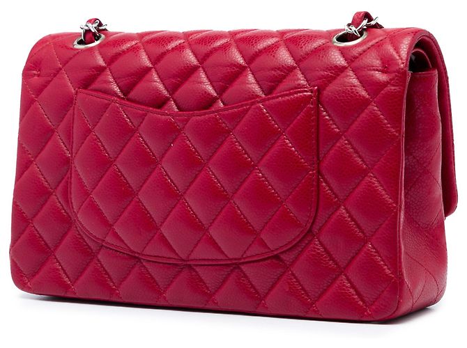 Chanel Red Medium Classic Caviar Double Flap Rosso - vista 2