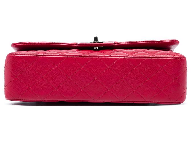 Chanel Red Medium Classic Caviar Double Flap Rosso - vista 3