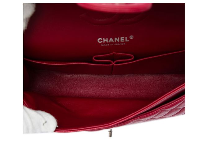 Chanel Red Medium Classic Caviar Double Flap Rosso - vista 4