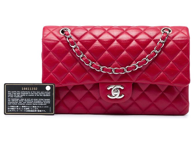 Chanel Red Medium Classic Caviar Double Flap Rosso - vista 6