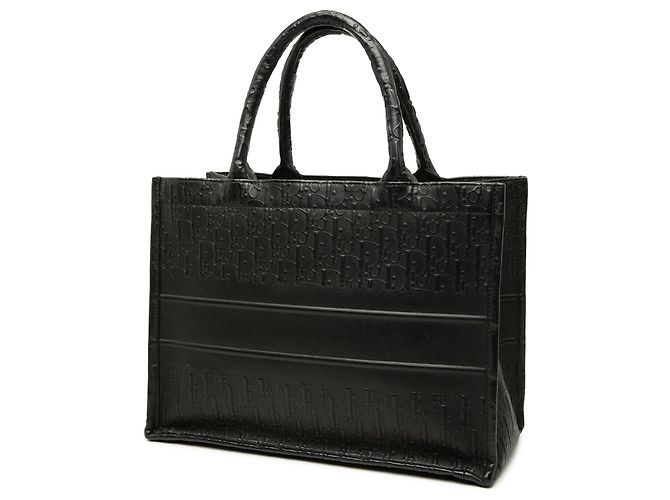 Borsa Book Tote Dior in pelle goffrata Oblique nera, dimensione Medium Nero - vista 2