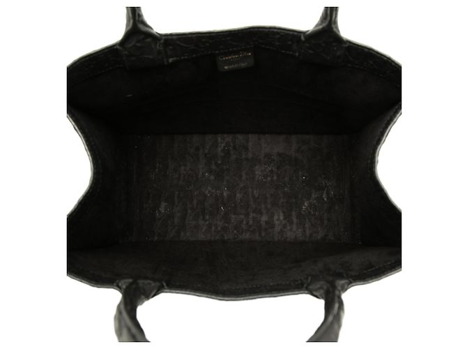 Borsa Book Tote Dior in pelle goffrata Oblique nera, dimensione Medium Nero - vista 4