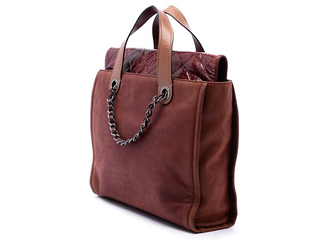 Chanel Borsa Tote Soft Portobello In The Mix in vitello iridescente marrone - vista 2