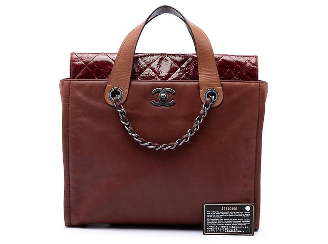 Chanel Borsa Tote Soft Portobello In The Mix in vitello iridescente marrone - vista 7