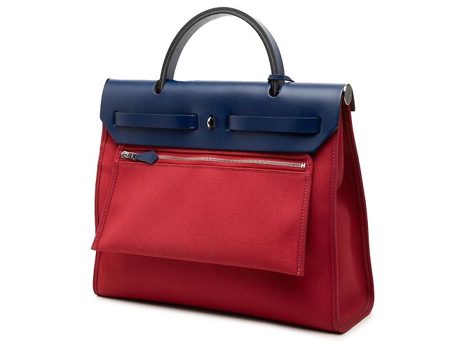 Hermès Red Toile Herbag Zip 31 Blu navy - vista 2