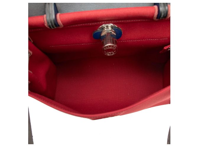 Hermès Red Toile Herbag Zip 31 Blu navy - vista 4