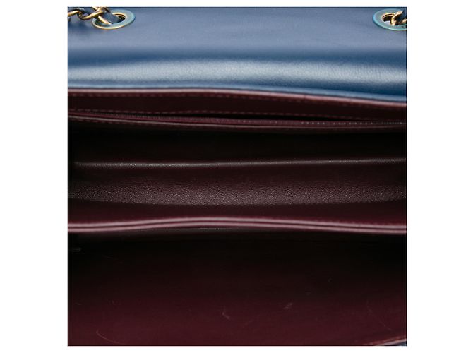 Chanel Blue Large Quilted Sheepskin Beauty Lock Flap Blu navy - vista 4