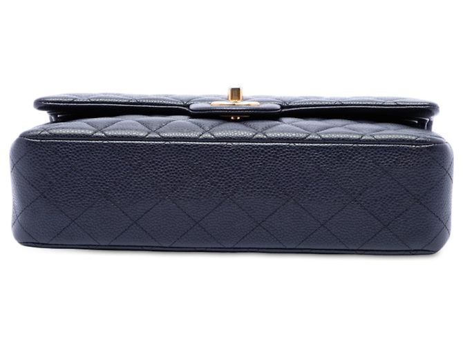 Chanel Blue Medium Classic Caviar Double Flap Blu navy - vista 3