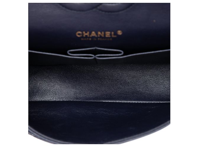 Chanel Blue Medium Classic Caviar Double Flap Blu navy - vista 4