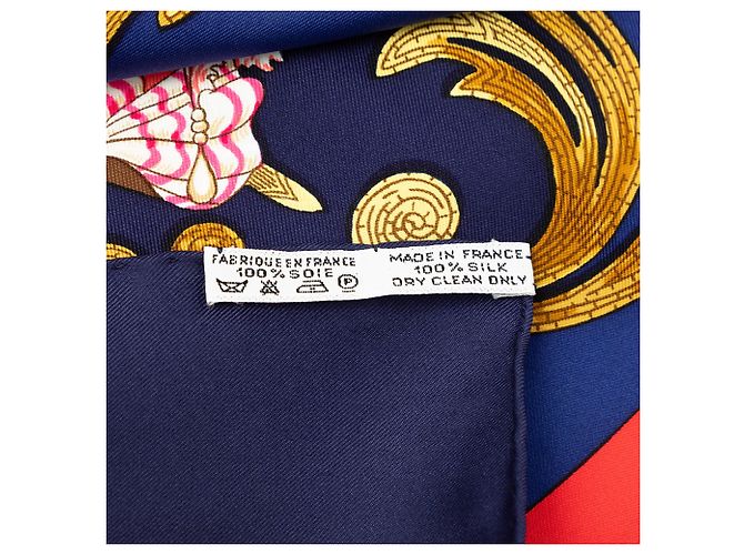 Foulard di seta Hermès Blue Cheval Turc 90 Blu navy - vista 6