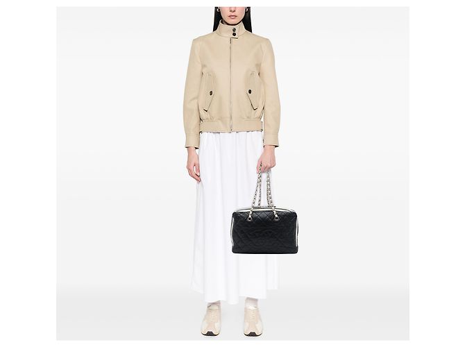 Borsa a tracolla Chanel Lido in pelle d'agnello matelassé nera Paris Venice Nero - vista 6