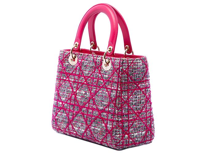 Dior Pink Medium Tweed Macrocannage Lady Dior Rosa - vista 2