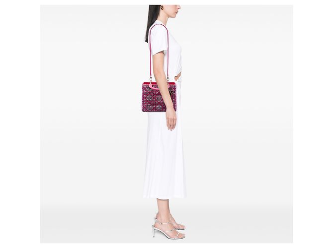 Dior Pink Medium Tweed Macrocannage Lady Dior Rosa - vista 6
