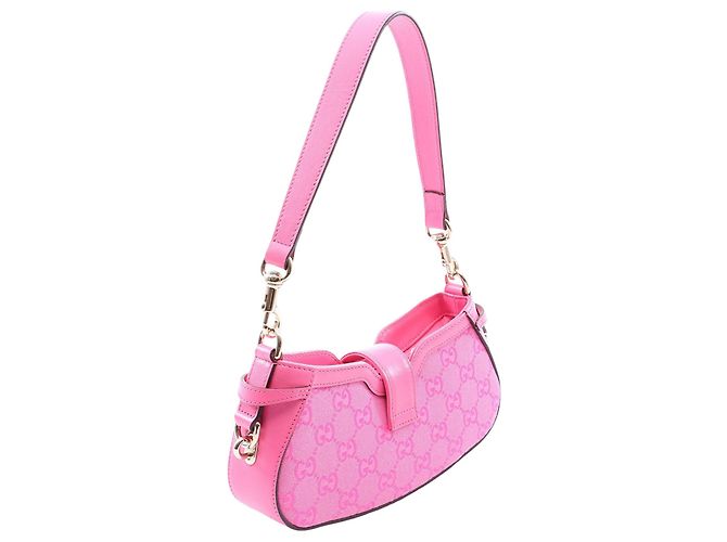Borsa a tracolla Gucci Mini GG Canvas Moon Side Rosa - vista 2
