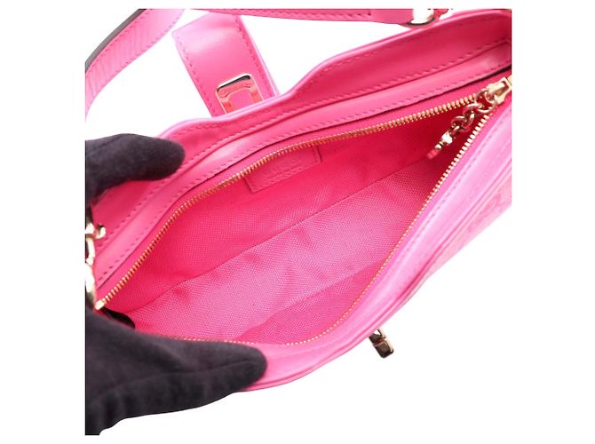 Borsa a tracolla Gucci Mini GG Canvas Moon Side Rosa - vista 3