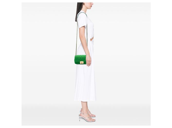 Chanel Green Mini Jersey Chic With Me Flap Verde - vista 5