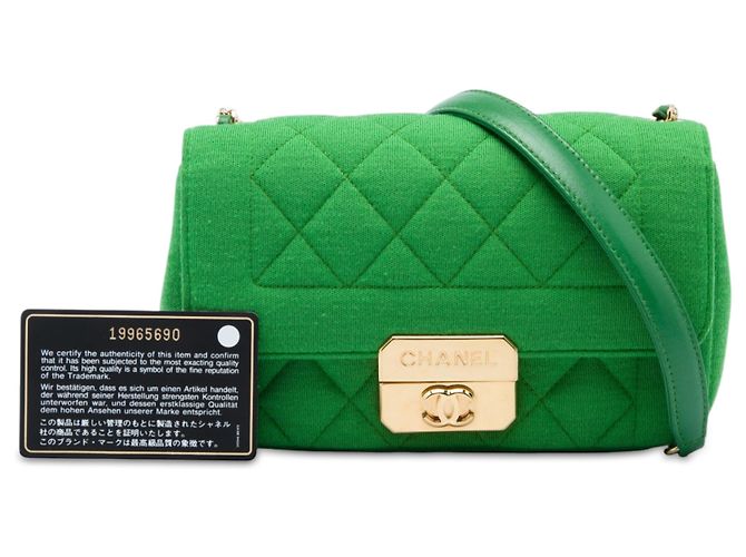 Chanel Green Mini Jersey Chic With Me Flap Verde - vista 6