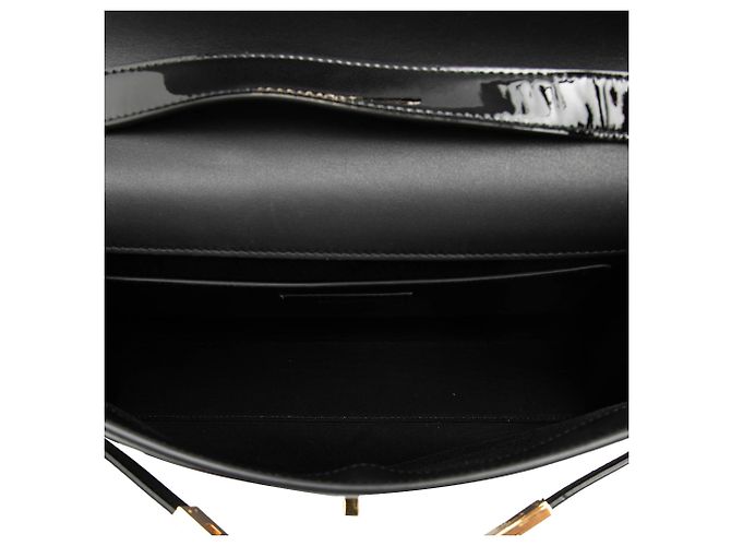Borsa a tracolla Manhattan Medium in vernice nera Saint Laurent Nero - vista 4