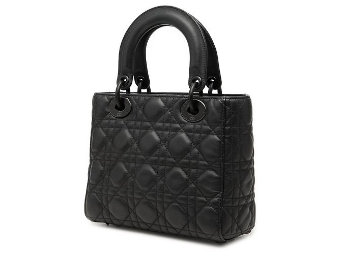 Dior Black Small Ultra Matte Calfskin Cannage My ABCDior Lady Dior Nero - vista 2